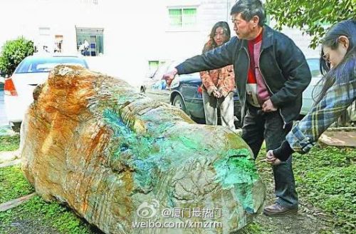 村民捞出巨大“翡翠原石”价格不菲