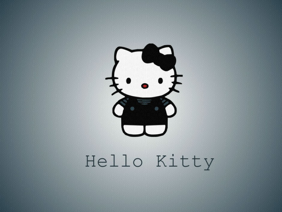 Hello Kitty壁纸黑色高清大图 唯一图库