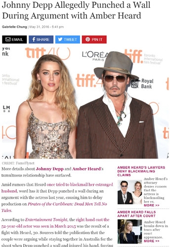 约翰尼德普被家暴 被老婆发狂砍掉手指