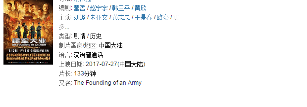 《战狼2》最终目标30亿,而《建军大业》选择了默默关掉评分!