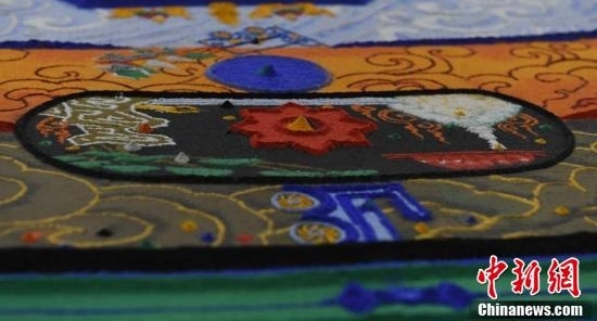 直径6.5米世界最大“时轮金刚沙坛城”亮相敦煌