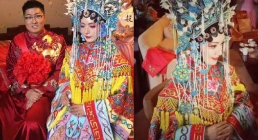 富商请来八抬大轿举办豪华婚礼,豪车堪称车展,还有直升机助阵