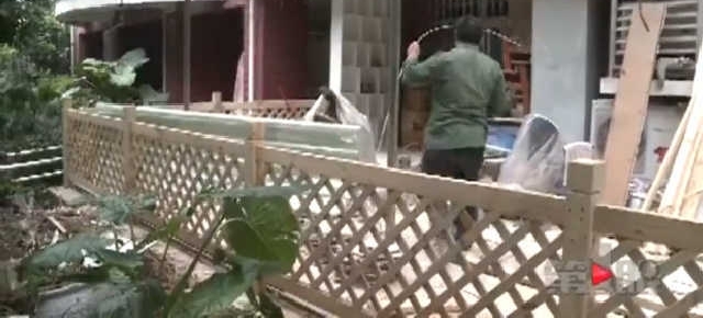 男子搞装修公共绿地成后花园 擅自占地欠妥当