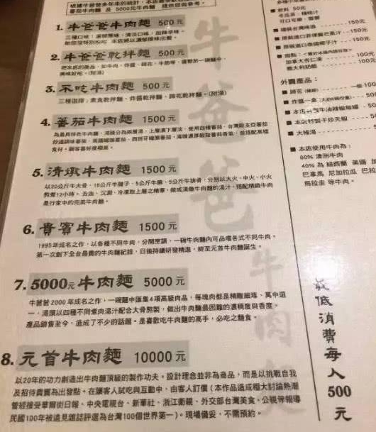 去这个地方吃上一碗牛肉面要五千甚至是一万多元,你带够钱了吗?