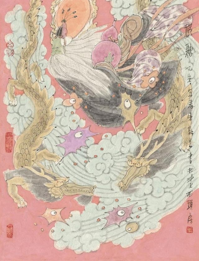 一头十身的何罗鱼,乳为目脐为口的刑天……他用画笔复活《山海经》的神怪异兽