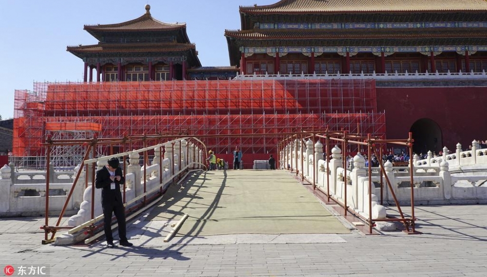 北京故宫对古建筑及地砖大面积修缮下半年启动养心殿修缮工程