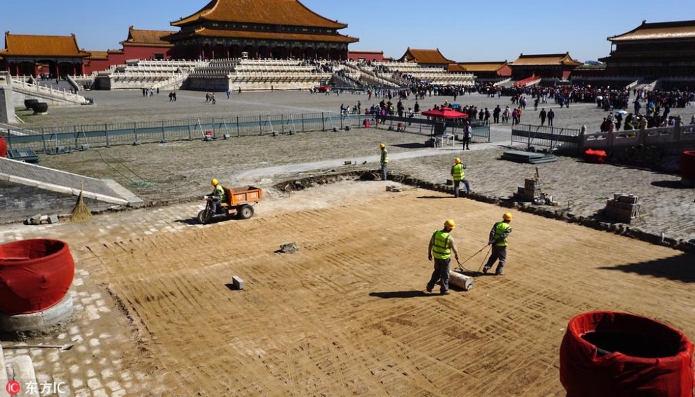 北京故宫对古建筑及地砖大面积修缮下半年启动养心殿修缮工程