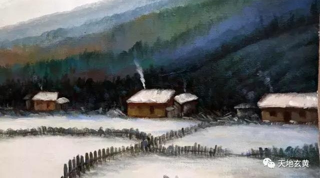 「雅赏」郑建新油画《山村晴雪》