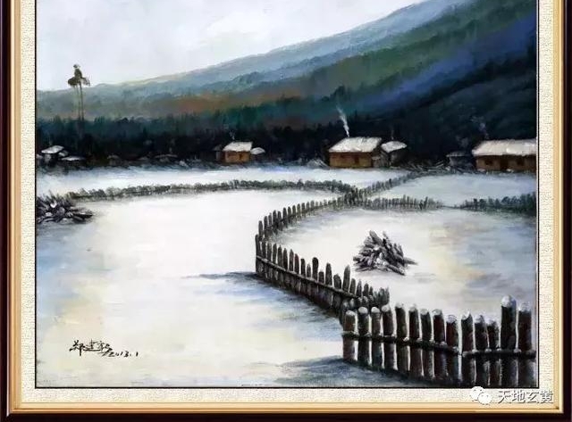 「雅赏」郑建新油画《山村晴雪》