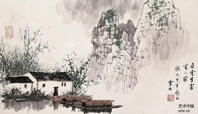 这画有意境还是山水太美了