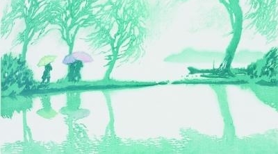 ��ɽʤ�š�����������ˮӡ�滭չ