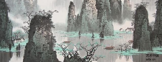 这画有意境还是山水太美了