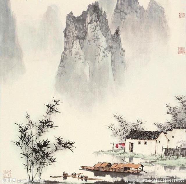 这画有意境还是山水太美了