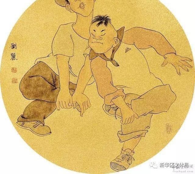 「看新华」重器落户文体中心——民俗工笔白描画在文体中心三楼展出