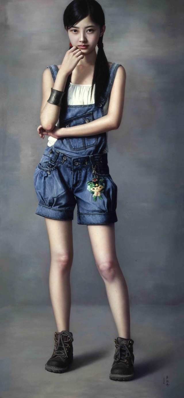 中国男子代表油画作品《少女》竟卖了448万元,网友:美若天仙!