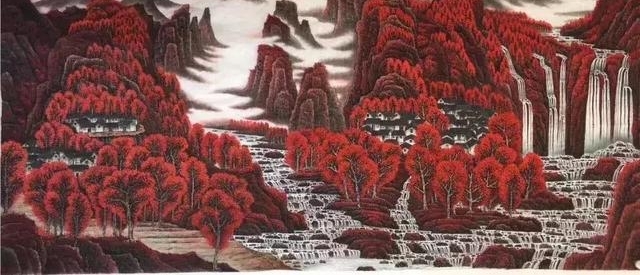 万山红遍,层林尽染|国画名家孙通成用画诠释秋,展现红色之美