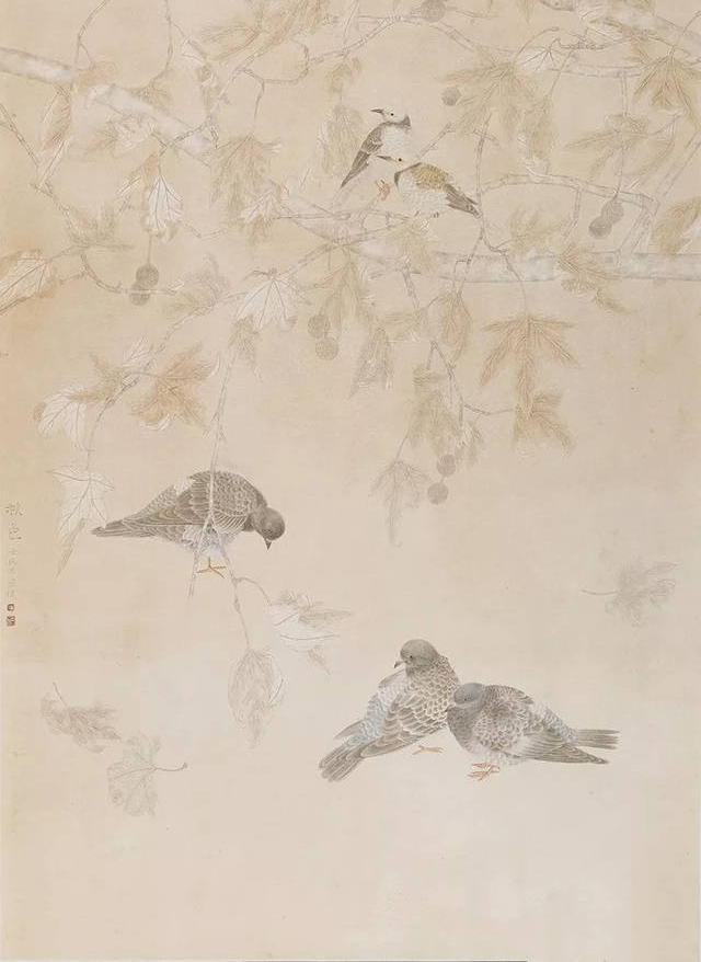 当代工笔花鸟画的代表人物江宏伟:笔下鸟雀动态各异,生动活泼!