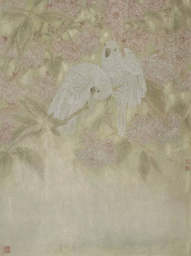 当代工笔花鸟画的代表人物江宏伟:笔下鸟雀动态各异,生动活泼!