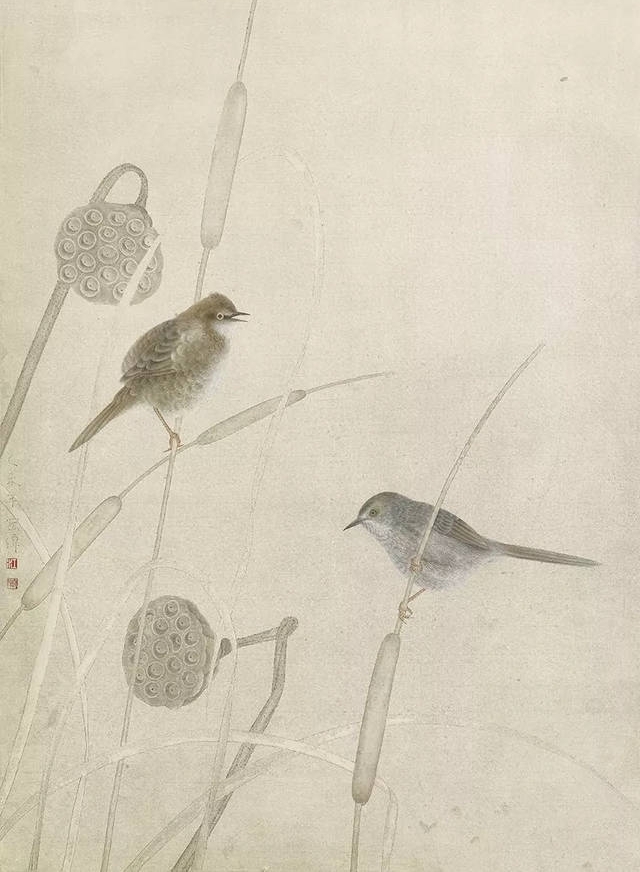 当代工笔花鸟画的代表人物江宏伟:笔下鸟雀动态各异,生动活泼!